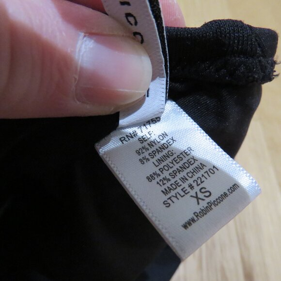 ROBIN PICCONE Ava Knot Bikini Top in Black Minimalist Stretch Preppy - Size XS - Picture 12 of 12